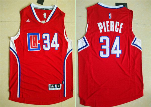 Men Los Angeles Clippers 34 Pierce Red Adidas NBA Jerseys